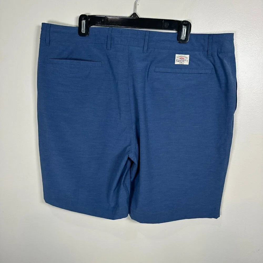 Faherty Belt Loop All Day Shorts Casual Comfort Blue Men's Size 38 Chino